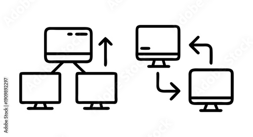 Understanding network topology diagram: computer network and data flow illustration icon