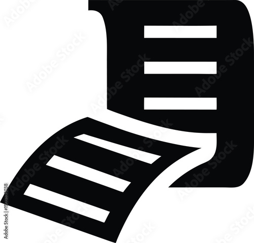 documentary script — silhouette line art vector illustration on transparent background