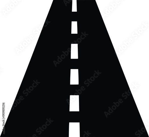 airport runway — silhouette line art vector illustration on transparent background