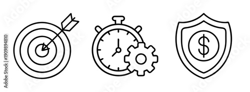 Business strategy planning and time management to achieve financial goals and security success