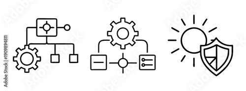 Solar energy protection with gears and diagram for renewable energy and engineering system design