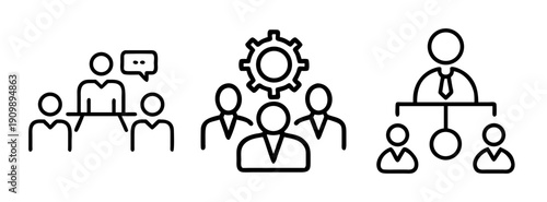 Business management structure and team organization hierarchy chart vector illustration concept design