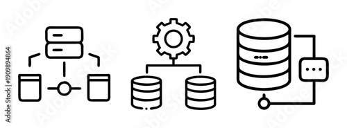 Data management system architecture diagram showing server database and processing pipeline design