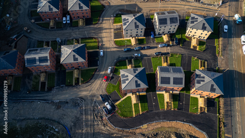 Tableau sur toile Aerial View of Modern Housing Development  at Desire by Strata Homes in Leeds, UK