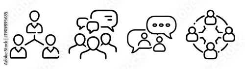 Illustration of business communication network and hierarchy for organizational structure and teamwork