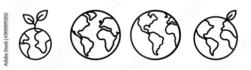 Growing earth planet with leaves vector illustration for earth day and environmental concepts