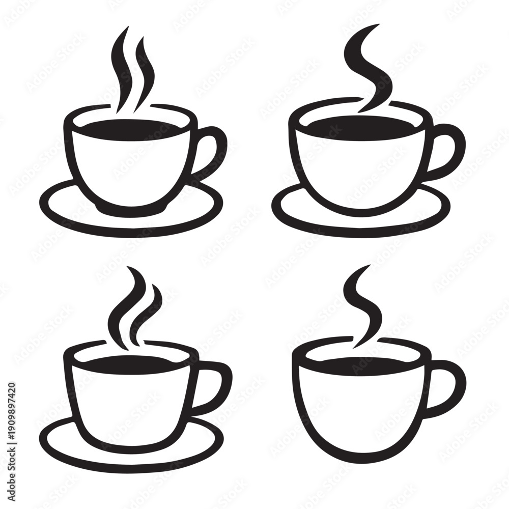 Obraz premium set of coffee cups