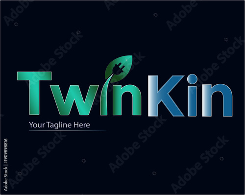 Twin kin logo layout design creative design company, electronic logo make. symbol logo design.