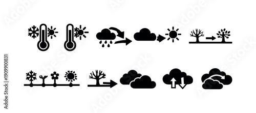 Business development linear icon set: entrepreneurship, startup, strategy vector icons