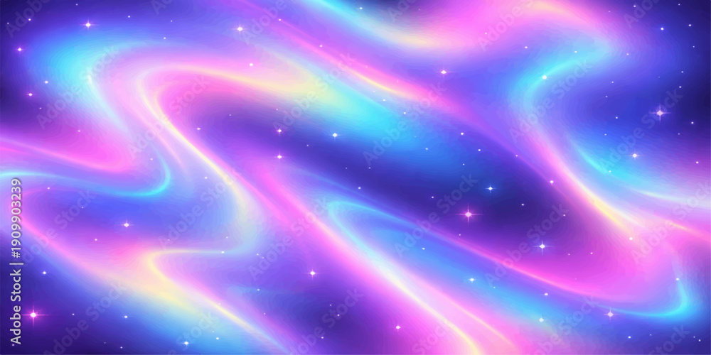 Obraz premium Abstract blue space background featuring a bright galaxy with glowing stars and motion energy textures in a dark cosmic night sky illustration