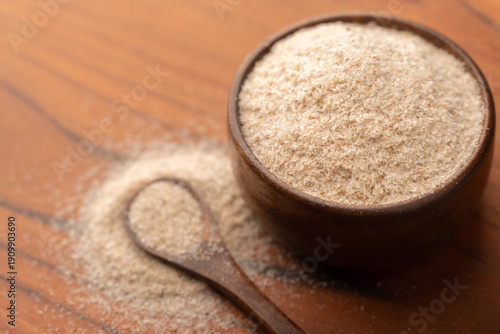 Φωτογραφία Psyllium husks or isabgol in a bowl on the table