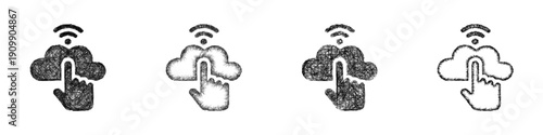 Sketch cloud control icon design set
