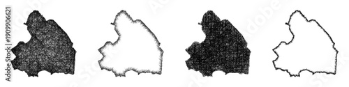 Sketch Drenthe outline map design set