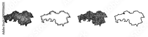 Sketch North Brabant outline map design set