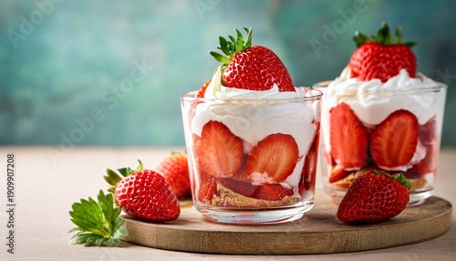 Wallpaper Mural delectable strawberry parfaits with whipped cream national strawberry parfait day Torontodigital.ca