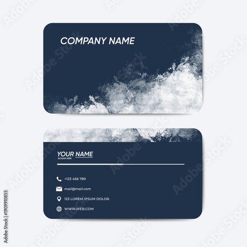 Professional corporate business card on a blue abstract background