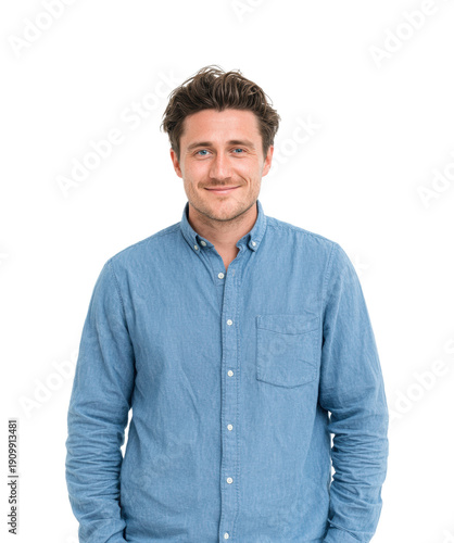Casual portrait of a smiling man professional, isolated on transparent background, png