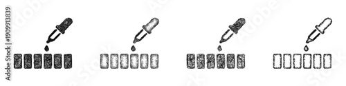Sketch ph scale icon design set
