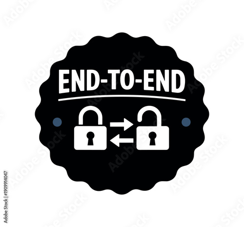 Flat vector seal stamp badge TO simple white two locks with arrows tiny