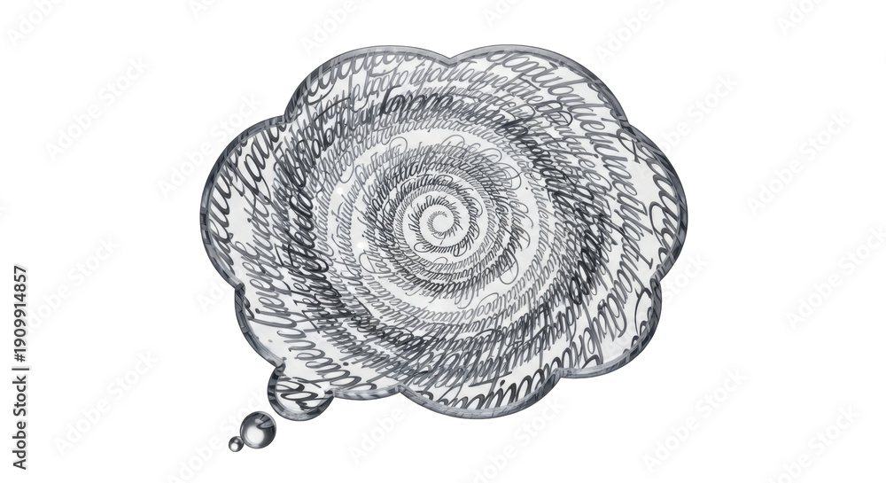 Fototapeta premium Calligraphy swirl inside a speech bubble