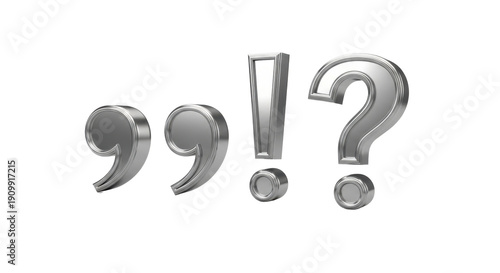 Silver punctuation marks