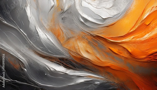 textural abstract backdrop featuring a rough grainy texture with blending silver and orange colors