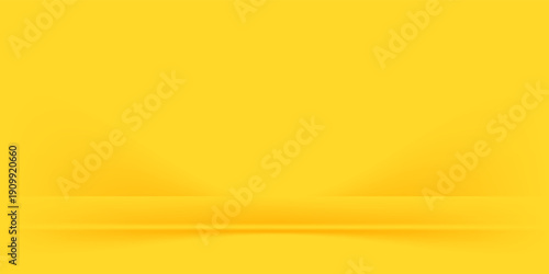 yellow background abstract with Gradient in empty room studio, Yellow empty room studio gradient used for background, vector illustration.