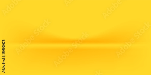 yellow background abstract with Gradient in empty room studio, Yellow empty room studio gradient used for background, yellow background studio with shine use for product shooting.