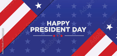 Banner Happy Presidents day in United States.Patriotic background for Presidents Day in America