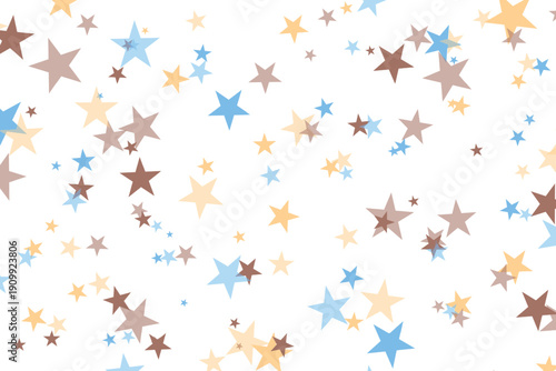 Bright Color stars confetti background. Splash effect banner. Vector abstract illustration with blurred drops of rain for wallpaper, wrapping paper, backdrop, poster, decorative designs.