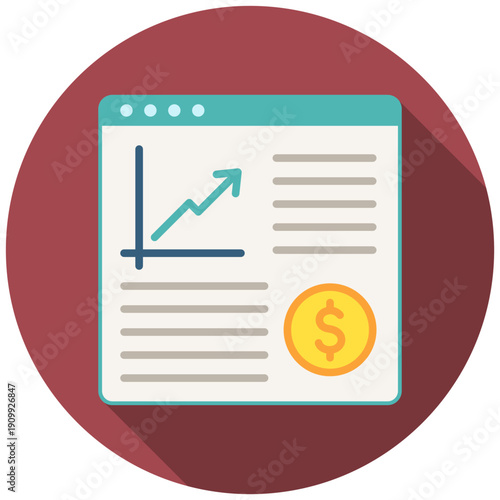 Web Traffic Rounded Flat Color Icon, Mini Illustration For Modern Concept, Ui, Ux Web And App Development. Related To Seo And Online Marketing.