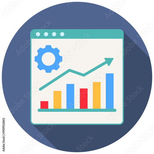 Performance Rounded Flat Color Icon, Mini Illustration For Modern Concept, Ui, Ux Web And App Development. Related To Seo And Online Marketing.