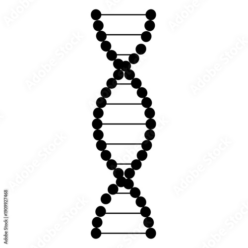 Gene Icon. DNA chain solid icon. Genetic medicine and evolution symbol. DNA Strand