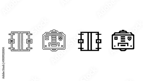 Digital Camera Viewfinder Icon for Photography and Video Production, Media Recording Interface Vector Illustration in Minimalist Outline and Glyph Style