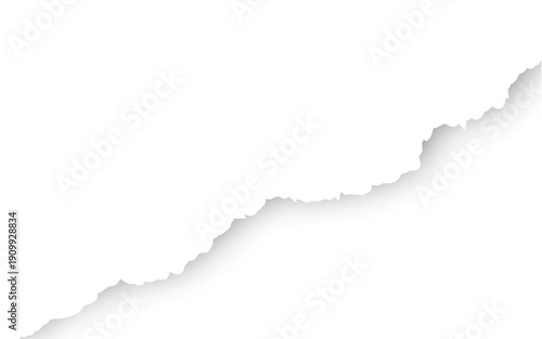White ripped paper with a jagged edge and soft shadow.