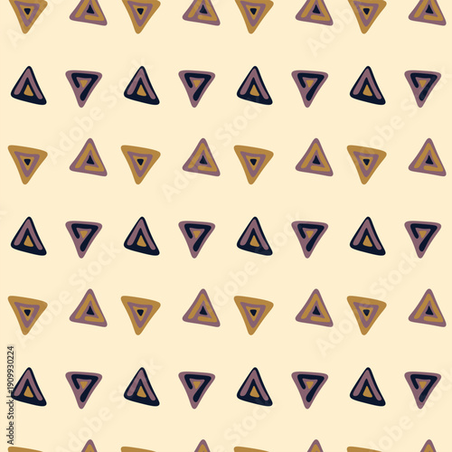Seamless pattern with triangle decoranive art print. Polygonal rainbow mosaic background. Abstract vector illustration. Triangular graphic Simple pattern geometric design for fabric, wallpaper.