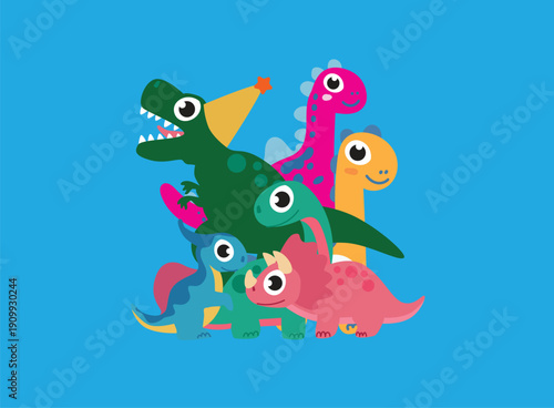 dinosaur illustration with japanese style for kaijune event