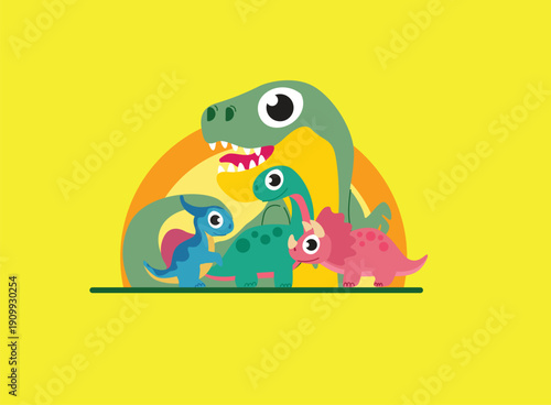 dinosaur illustration with japanese style for kaijune event