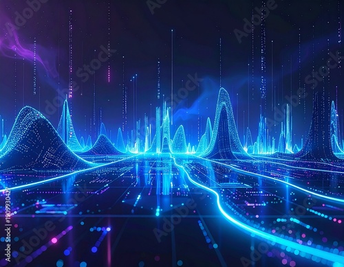 Interface d’intelligence artificielle holographique avec tableau de bord futuriste
