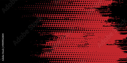 Red halftone dots blue color pattern gradient grunge texture background. modern vector.