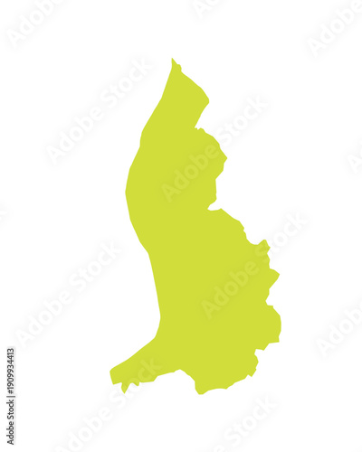 Map of Liechtenstein, sign silhouette. World Map Globe. Vector Illustration isolated on white background. Europe continent.