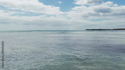 A beautiful aerial landscape video of the ocean, waves, and clouds in Cancun, Mexico.
