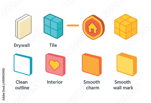 Construction, renovation 3d icon set. Building, interior decoration icons 3d collection