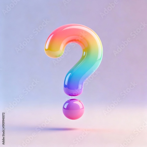 Floating Pastel Rainbow Question Mark Icon