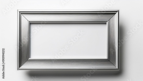 Wallpaper Mural sleek silver metal rectangle photo frame isolated on white background perfect for showcasing images frame mockup clean Torontodigital.ca