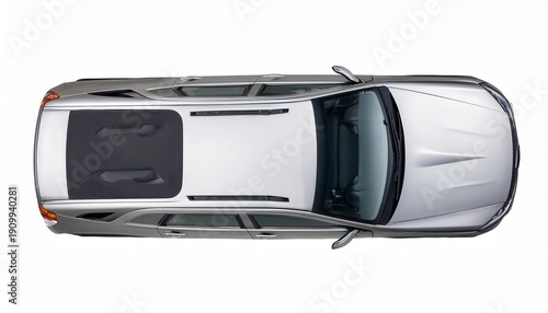 Wallpaper Mural silver suv car top view isolated on white background Torontodigital.ca