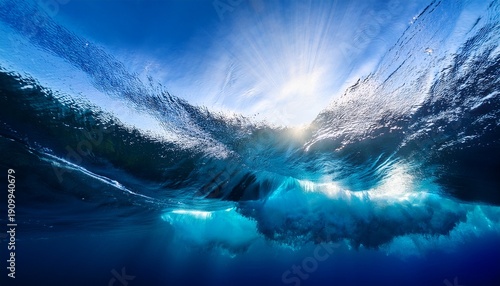 Wallpaper Mural sunlight glinting on deep blue ocean water creating sparkling patterns ocean wave Torontodigital.ca