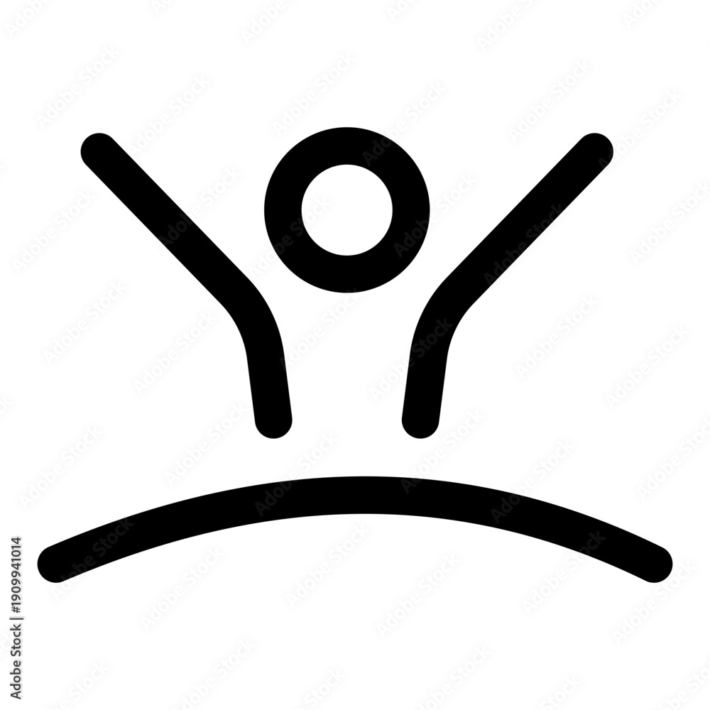 Obraz premium A line style icon showing a character waking up