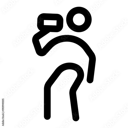 A linear icon showing a character drinking water