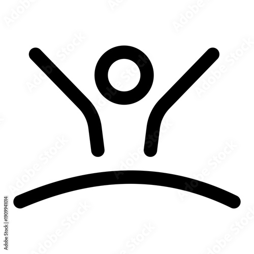 A line style icon showing a character waking up